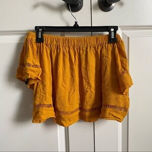 Mustard Yellow Sleeveless Forever 21 Crop Top